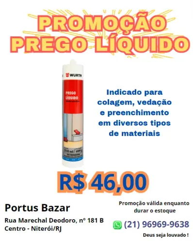 Promoção Prego Líquido Wurth - Novo