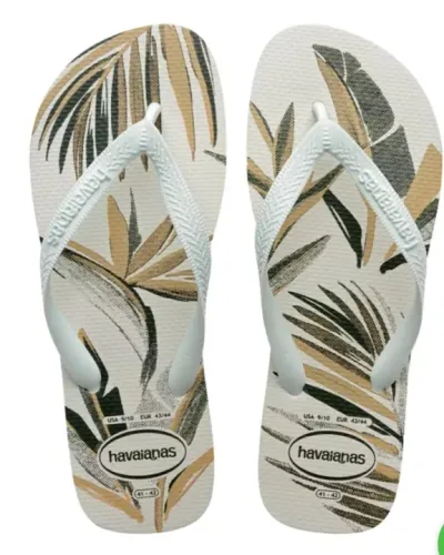 Sandália Havaianas Aloha Branco/Verde Oliva