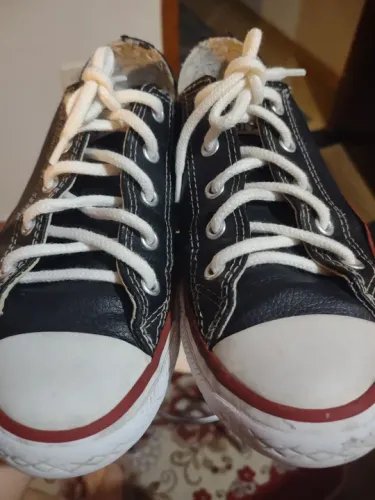 Tênis All Star Preto Couro 31