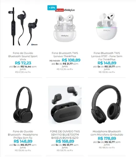 Descubra a Liberdade sem Fio com Nossos Fones Bluetooth! Até 8x Sem Juros