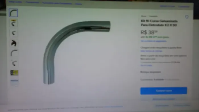 Kit 10 Curva Galvanizada Para Eletroduto 1/2 X 90 - NOVO NA EMBALAGEM