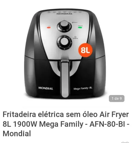 Air fryer mondial grand family 8 litros 110v