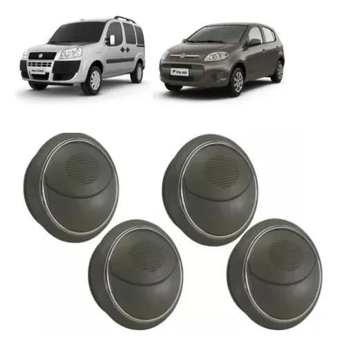  Difusor Ar Palio 12/18 Doblo 02/18 Cinza Aro Cromado