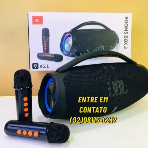 Caixa Jbl Boombox 3 85W + 2 Microfones-Entregas 9h as 22h