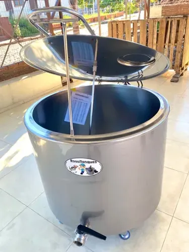 Tanque de Leite Resfriador 300 Litros Tina Maturação Misturador Açaí Inox Revisado 
