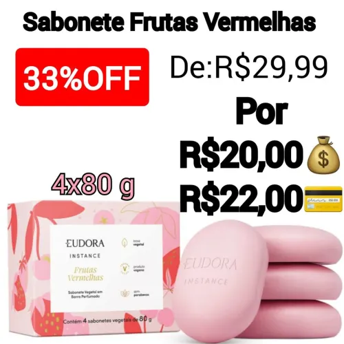 Sabonete em barra Frutas Vermelhas-Eudora