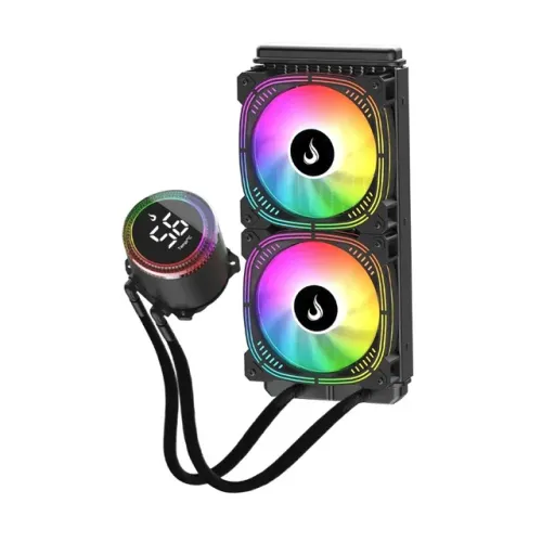 Water Cooler Rise Mode Aura Ice Black ARGB, 240mm, AMD/Intel, Preto - RM-WAIB-05-ARGB 