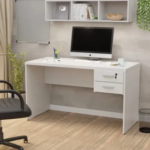 Mesa reta para Home Office Branca Nova Direto da fabrica