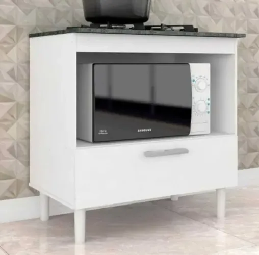 Balcão Mila p/ Cooktop e Forno 1 Gaveta 4 ou 5 Bocas Novo Fazemos Entrega