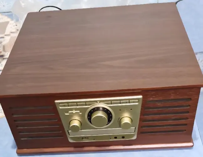 Vitrola Raveo Sonata Bt Vintage T Discos Fm Usb Cd 