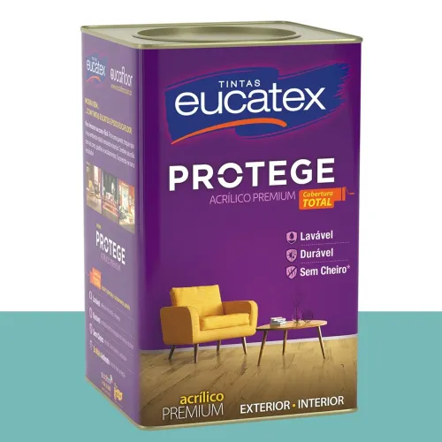 Tinta Acrílica Acetinada Eucatex Mar Caribenho 16 L