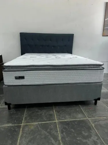 Cama Box Casal + Colchão D33 Espuma