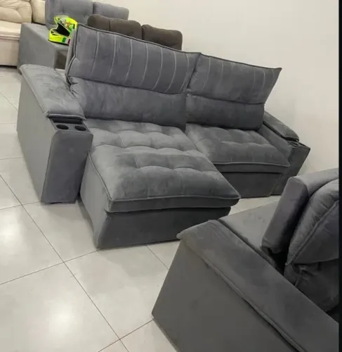 Sofá 3 Lugares 2,3m Retrátil Reclinável Novo fazemos entrega