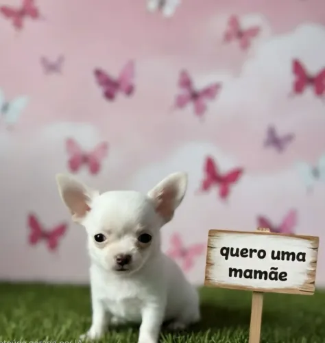 Chihuahua fêmea branca.! Pronta para Sua Família!