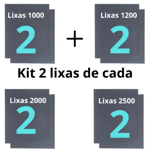 Kit 2 lixas de cada 1000 1200 2000 2500 D'água De Cada Polimento Acabamento Folhas farol