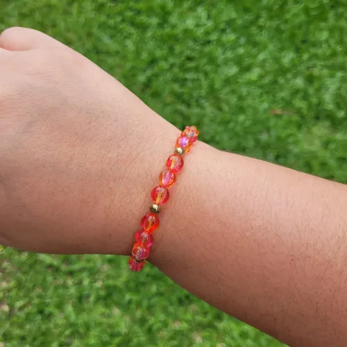 Pulseira elástica personalizada pitanga com dourado