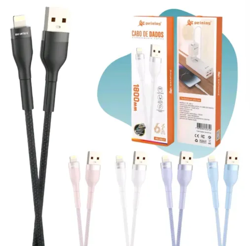 Cabo USB para iPhone - 1,8m - 6x Mais Resistente - Peining