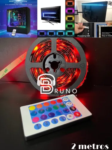 Fita LED RGB 2 Metros - Iluminação para PC, TV e muito mais!