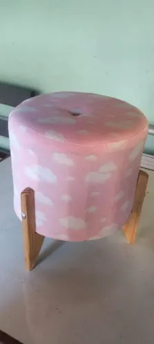 Puff Decorativo Nuvem Rosa