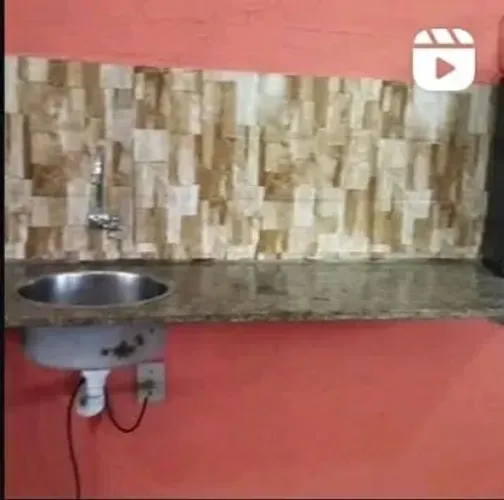 Pia para Lavabo em mármore com Cuba Inox