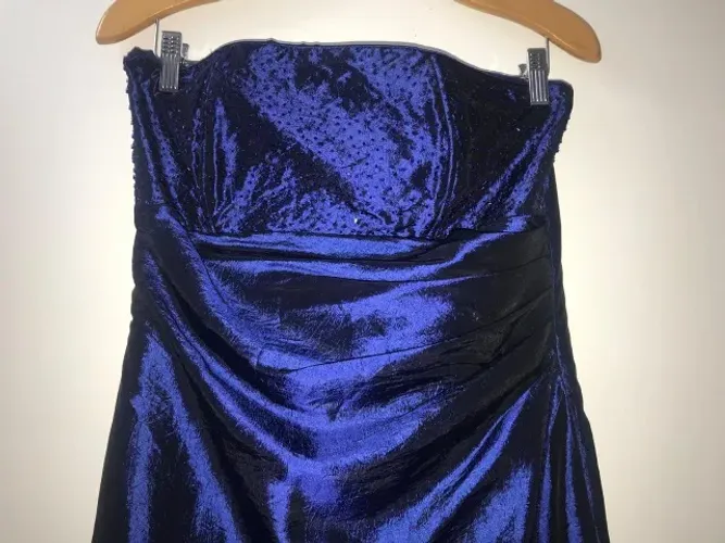 vestido de festa longo azul royal tomara que caia 42