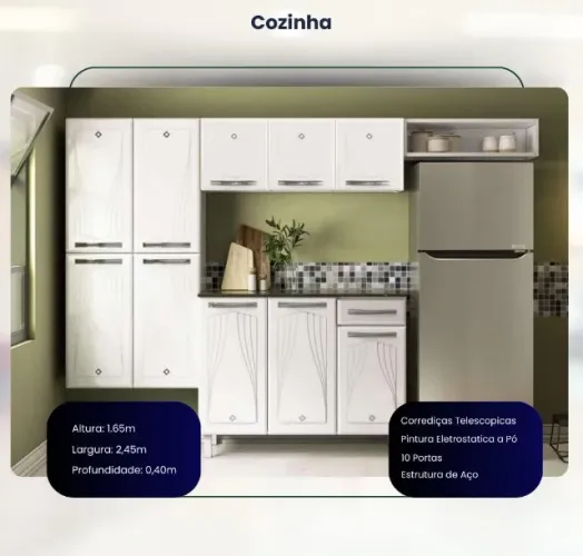 Armario de Cozinha em Aço -  De parede