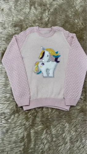 Suéter Unicórnio Rosa - Conforto e Magia para sua Princesa