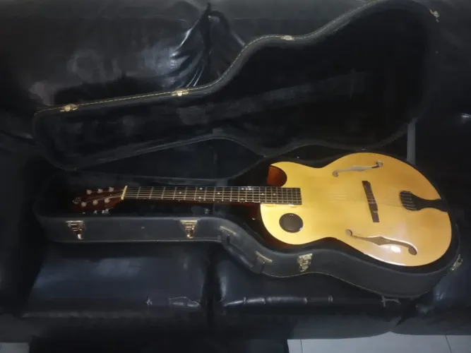 Violão de Aço Groovin Estilo Guitarra de Jazz Top Elétrico