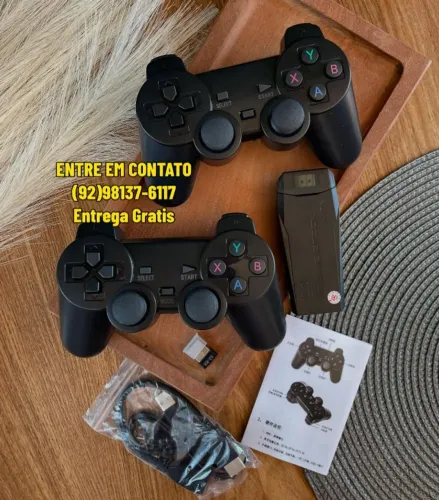Game Stick + 10mil Jogos + 2 controles sem fio / Super Nitendo, PS1,PS2