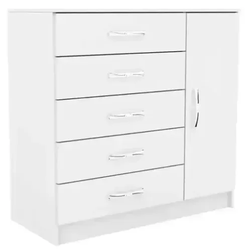 Cômoda 5Gvs e 1Pt Evidência Branco - Entrega Rápida! 