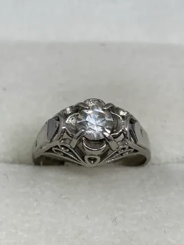 anel vintage de prata com pedra tamanho 12