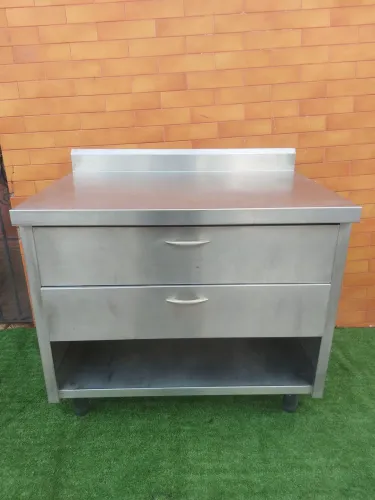 Balcão  bancada inox 2 gavetas 