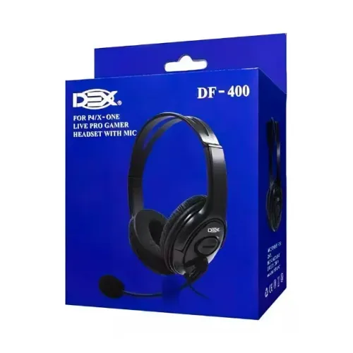 Headset Gamer Dex para PS4 e Xbox com Conexão P3 Preto DF-400