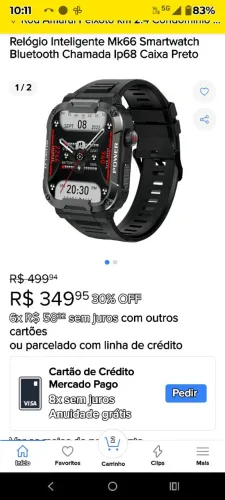 Relógio smartwatch M k66