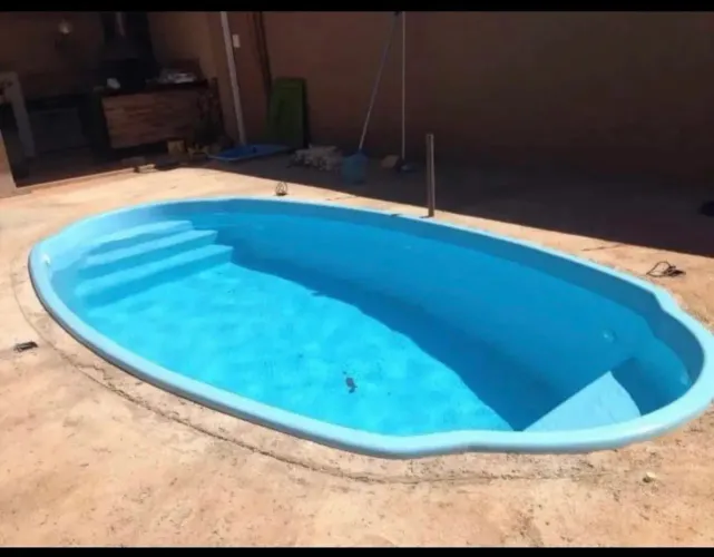 Piscina de fibra instalada 7 metros