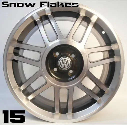 Rodas Snow Flakes aro 15 Volkswagen Passat Pointer diamantada com preto 4x100 novas