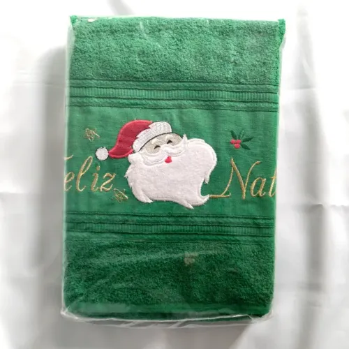 Toalha de banho bordada -  Feliz natal