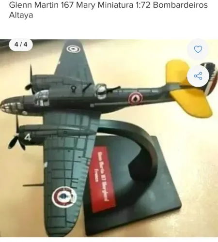 Miniatura Glenn Martin 167 Mary 1:72 Bombardeiros