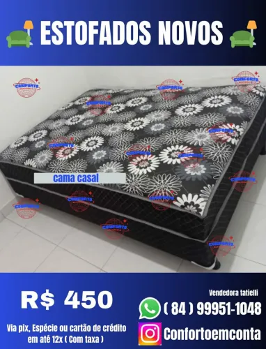 Cama Box Casal Estofada Nova