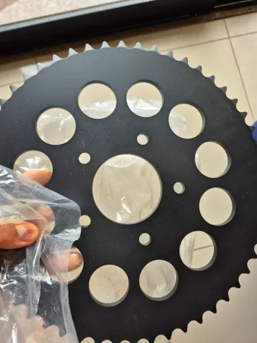Coroa cortada a Laser para moto.