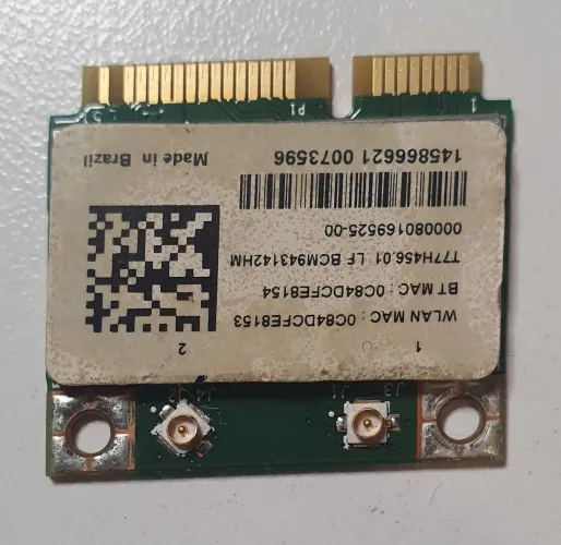 Placa Wi-Fi + Bluetooth - Notebook - Mini PCI-E (Usada, Funcionando)