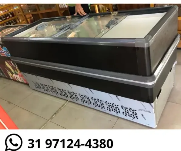 Ilha de Congelados 2 metros Preta 127-220v Nova