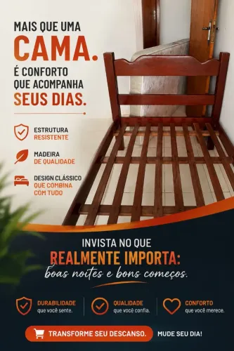 Cama de solteiro com colchão Castor D33