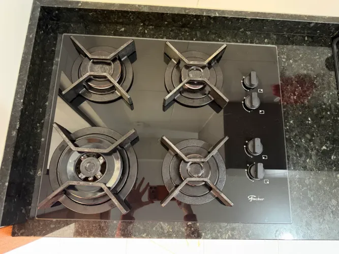     cooktop Fischer de 4 bocas em vidro temperado