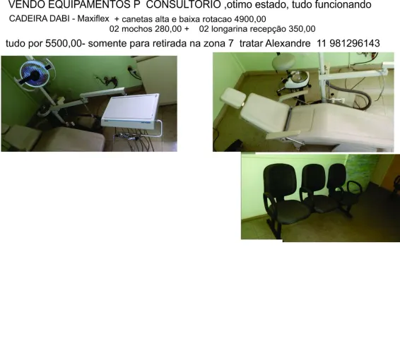 Cadeira odontológica completa com equipo