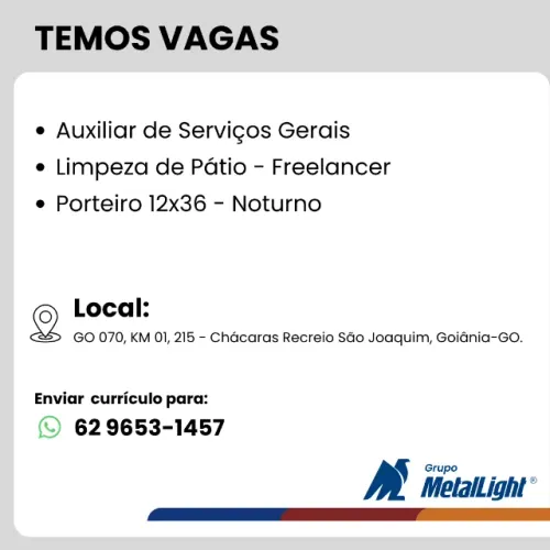 Vagas Freelancer - Saída para Goianira