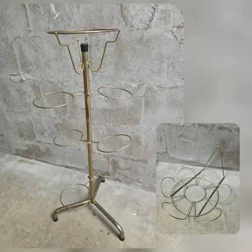 Pedestal para 7 Vasos de plantas Dourado + Suporte Margarida Dourado para Vasos