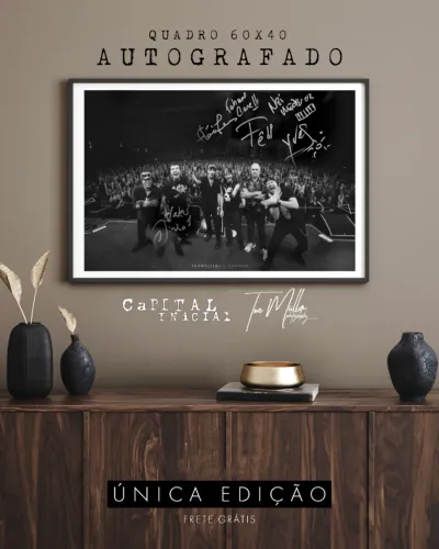 Quadro 60x40 Capital Inicial Autografado c/vidro (edição de colecionador) 
