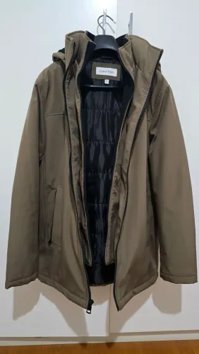 Calvin Klein Jaqueta Masculina Com Capuz Caqui