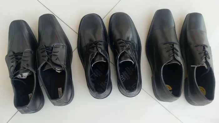 SAPATOS PRETOS MASCULINOS NOVOS, VÁRIOS TAMANHOS
